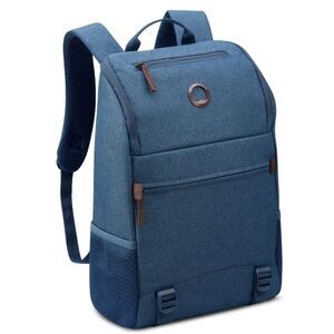 Delsey Paris Maubert 2.0 Laptop  Backpack- Blue padded travel commuter.